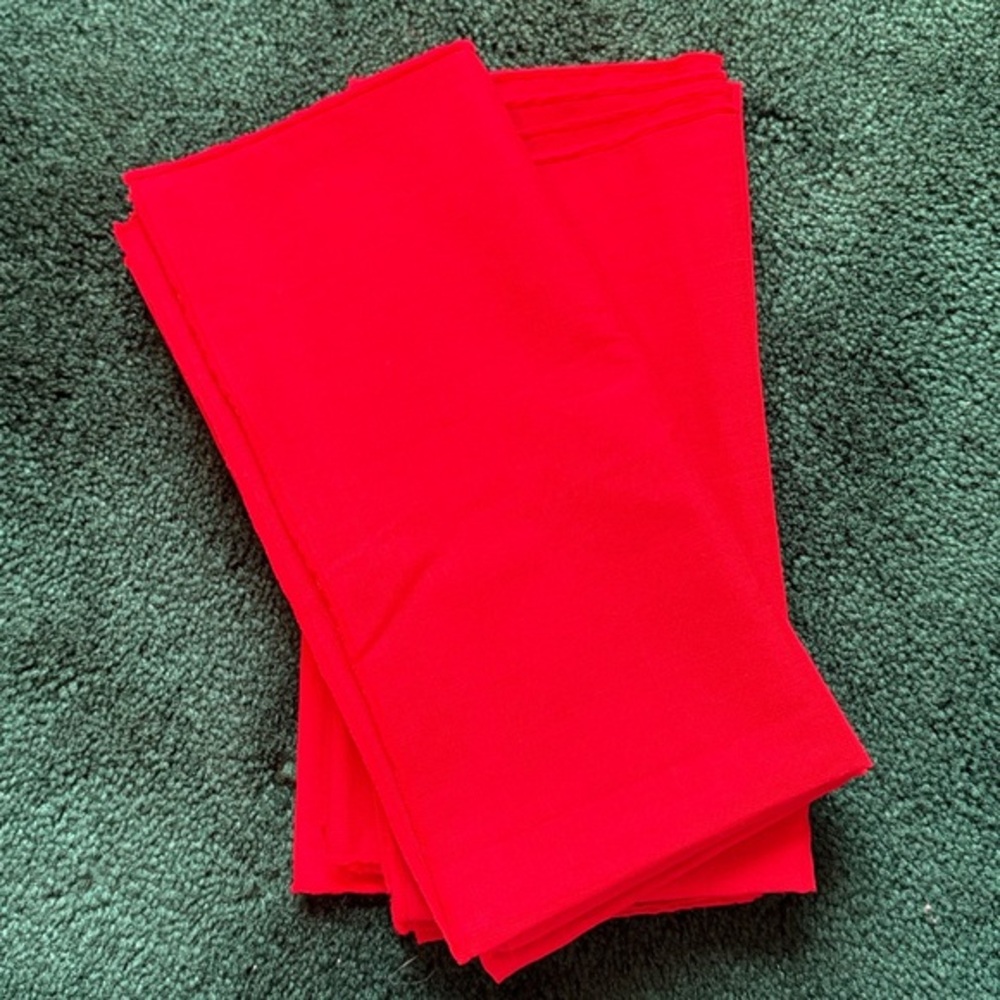 Vibrant Red Fabric Napkins